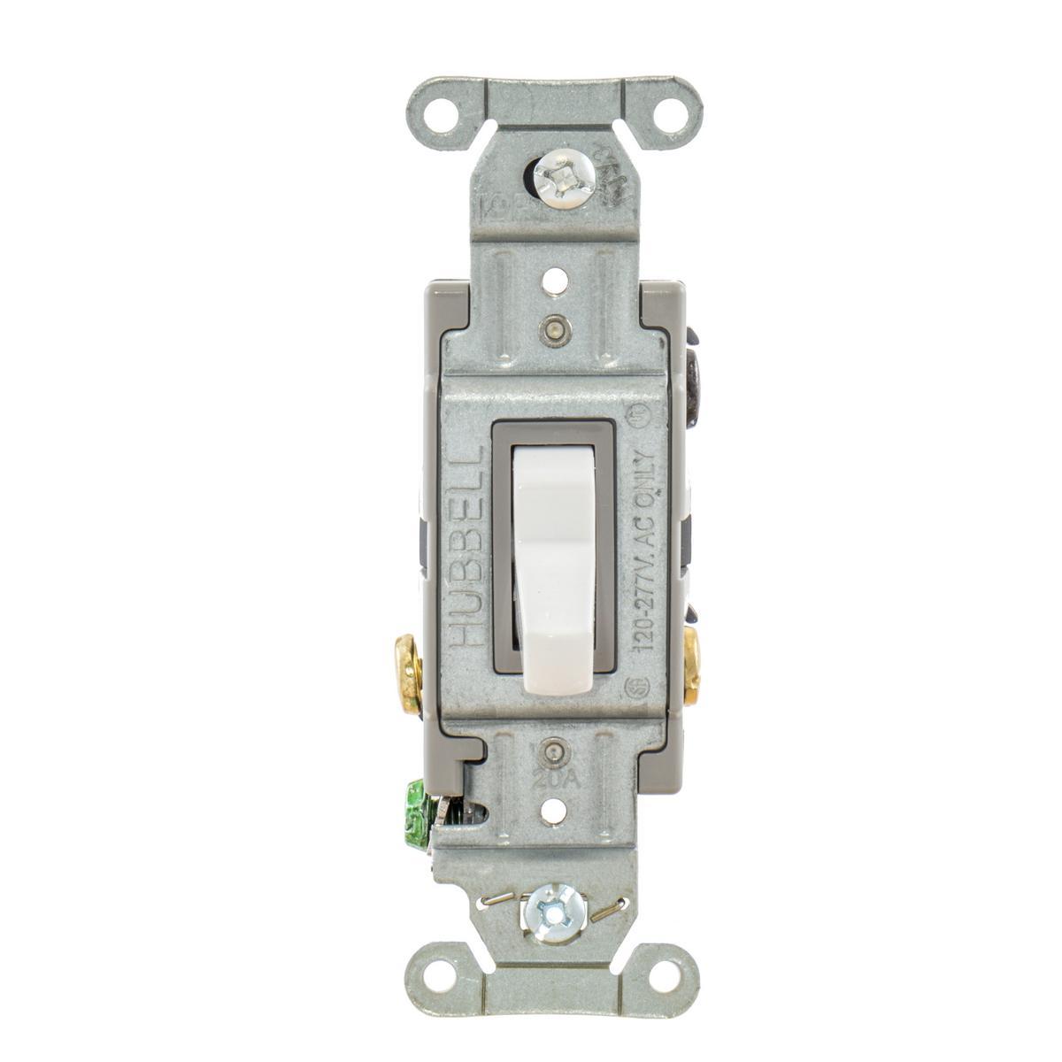 CSB320W HUBBELL SWITCH, SPEC, 3W, 20A 120/277V, B+S, WH 78358515424 10/BOX..