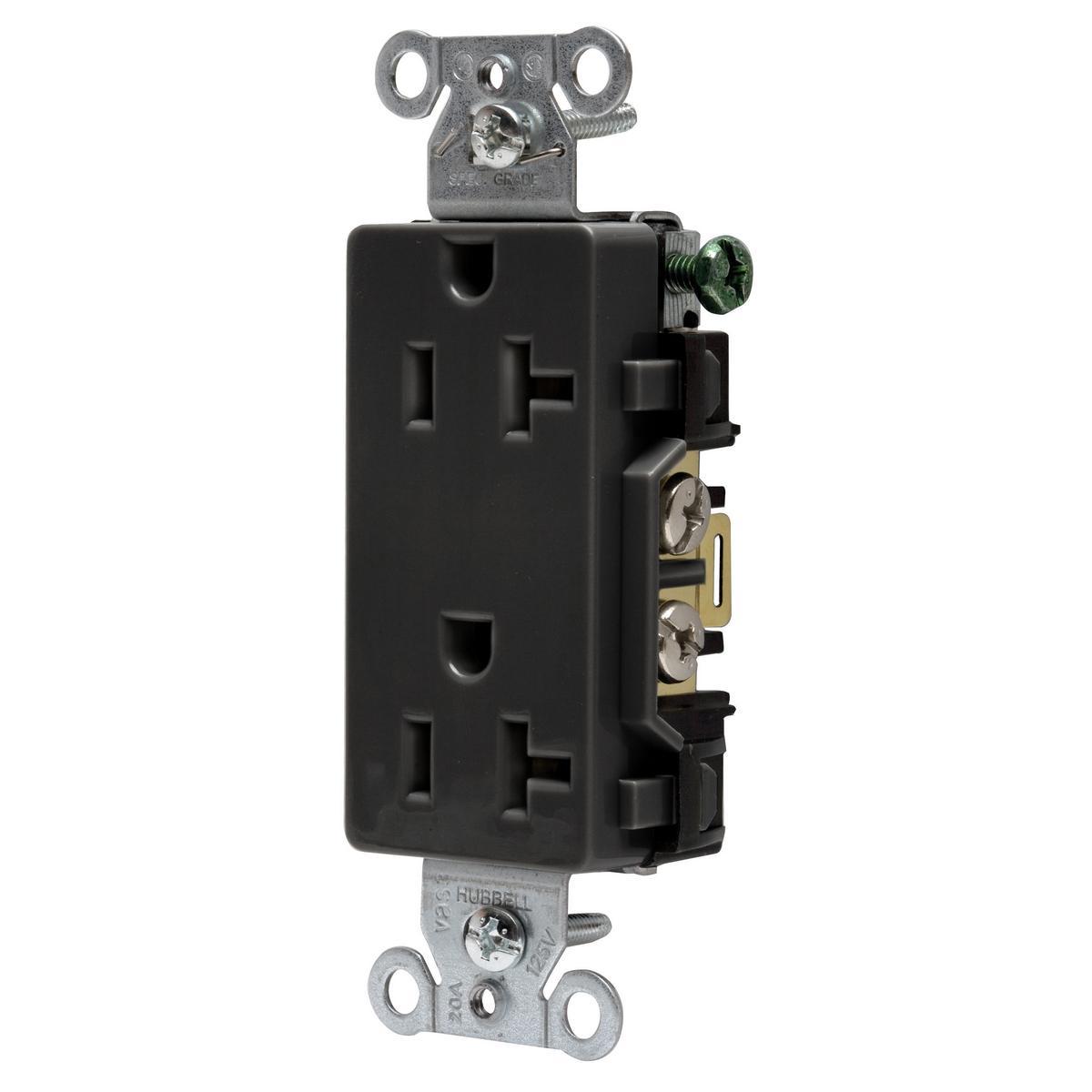 DR20BLK HUBBELL DECO RCPT, COMM GRD, 20A 125V, 5-20R, BK 78358512791..