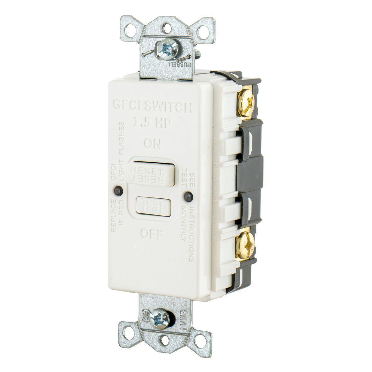 GFBFHP20W HUBBELL 20A 125V BLANK FACE GFCI HP WHITE