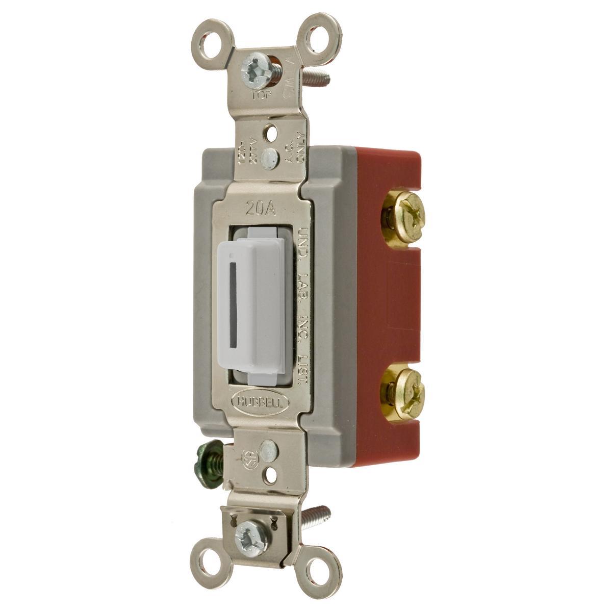 HBL1221LW HUBBELL SP TOG, IND GRD, 20A 120/277V, LK, WH 78358518858