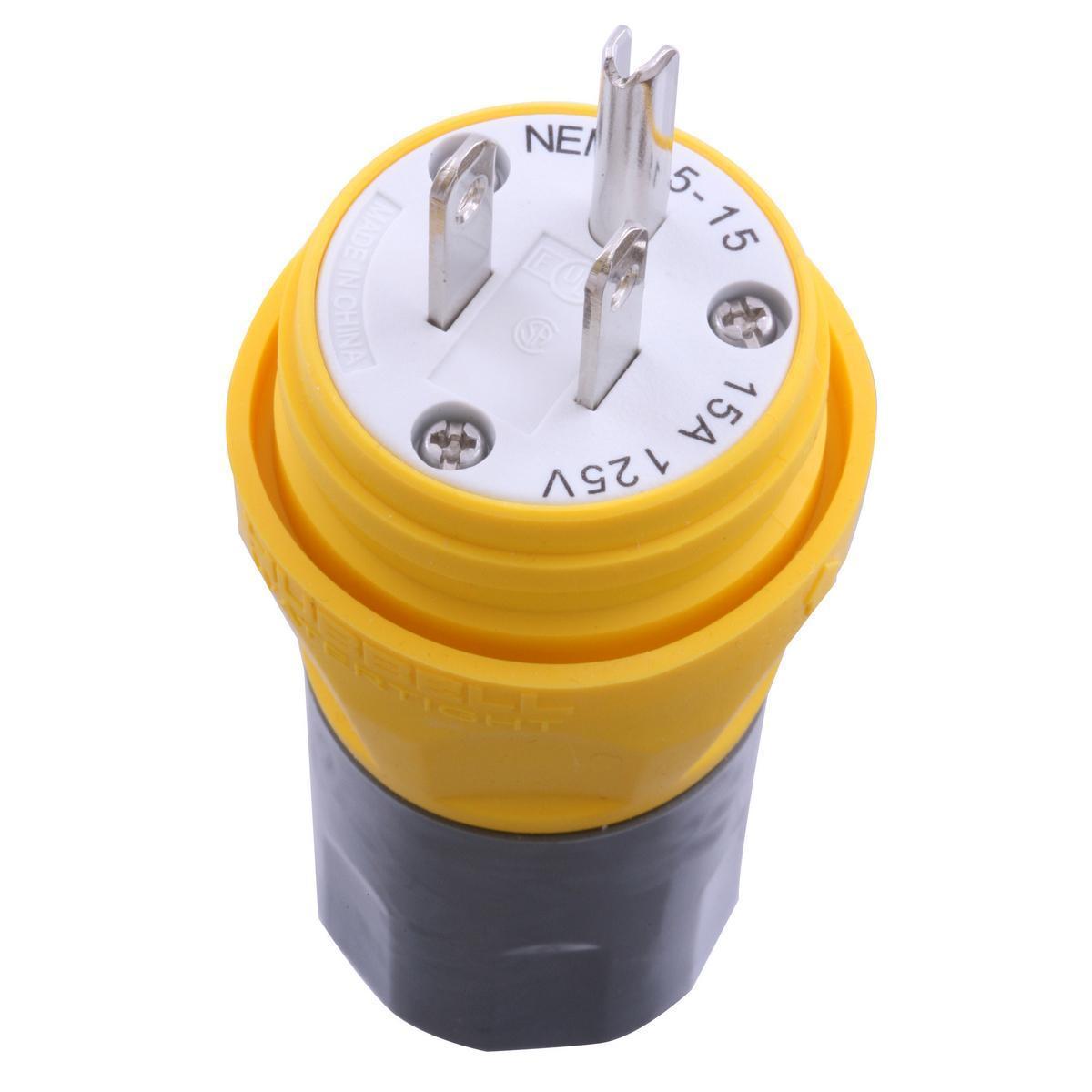 HBL14W47A HUBBELL WATERTIGHT PLUG NEMA 5-15P, 15A/125V 78358513119