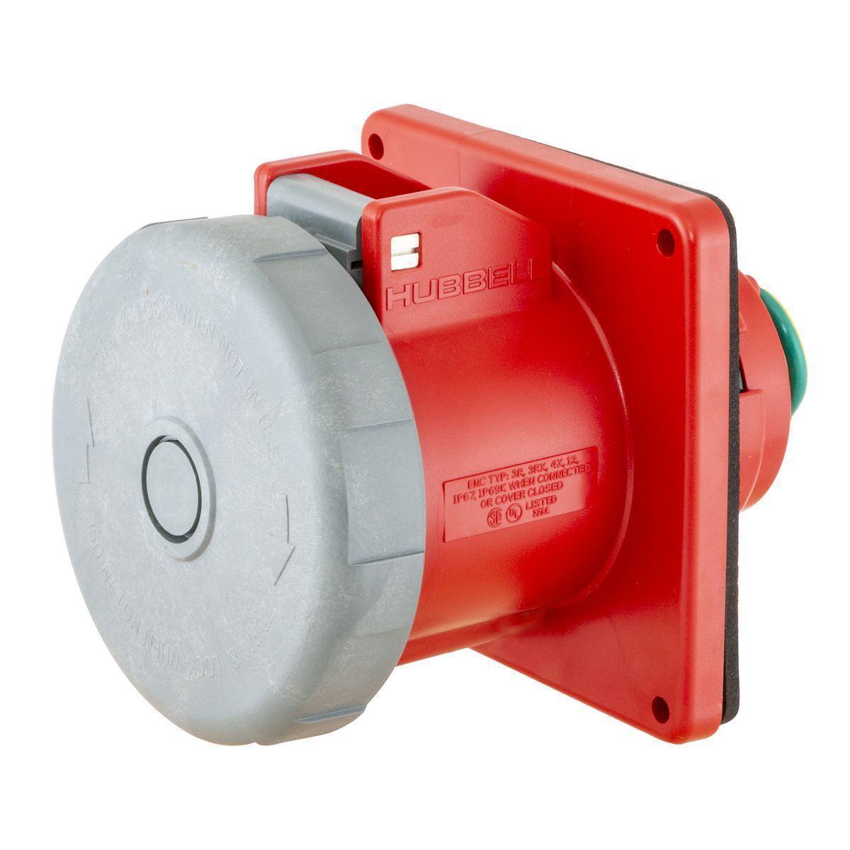 HBL4100R7W HUB 3P4W 100A 480V PIN & SLEEVE RECPTACLE..