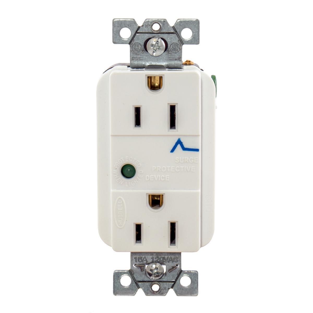 HBL5260WSA HUBBELL DUP SPD RCPT, 15A 125V, 5-15R, WH 78358521990