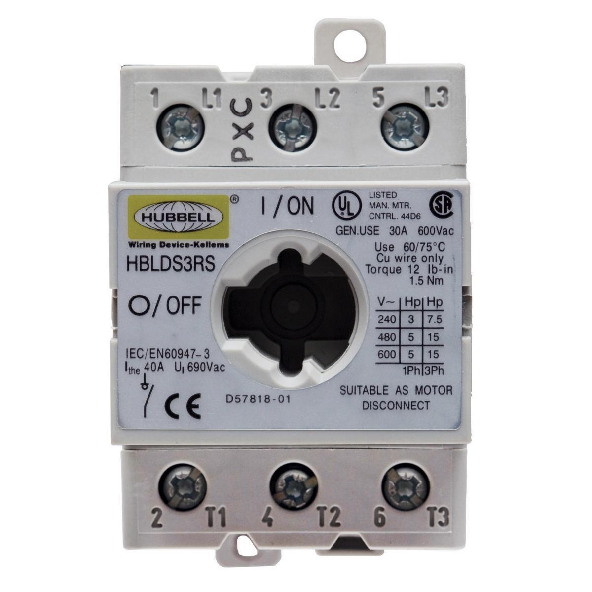 HBLDS3RS HUB 30A CIRCUIT LOCK DISCONNECT INTERIOR
