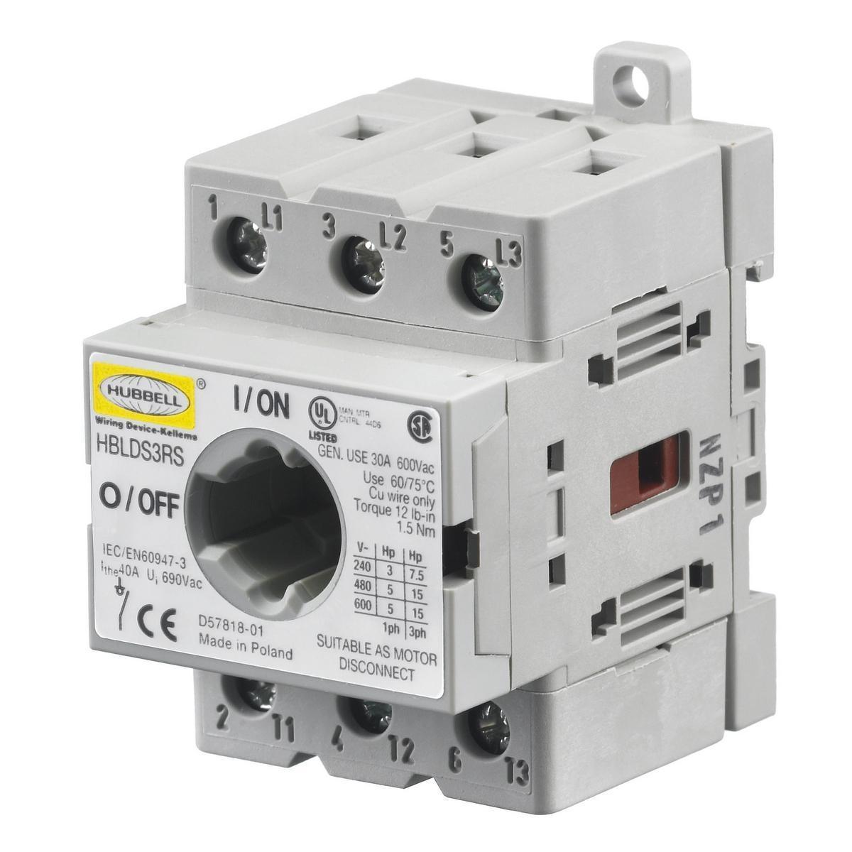 HBLDS3RS HUB 30A CIRCUIT LOCK DISCONNECT INTERIOR
