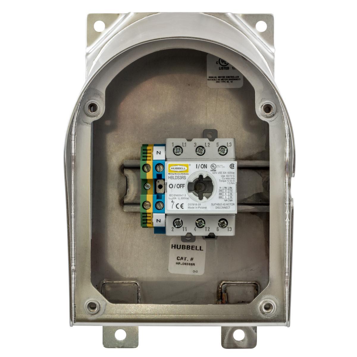 HBLDS3SSR HUBBELL SLOPED DISCONNECT, 30A UNFUSED, 4X, SS 78358554154