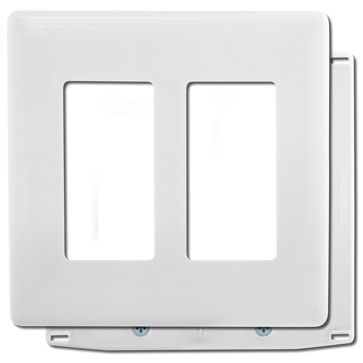 NPS262W HUBBELL WALLPLATE 2G DEC SNAP-ON, WHITE