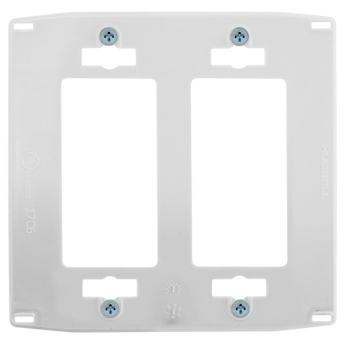 NPS262W HUBBELL WALLPLATE 2G DEC SNAP-ON, WHITE