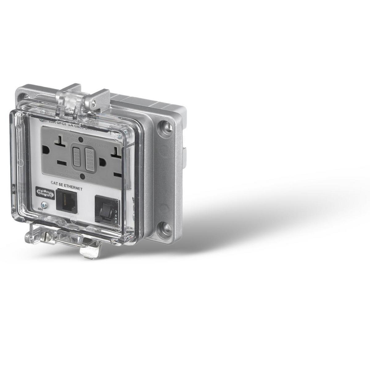PR205EB HUBBELL IE NEMA 12/4 CAT5E 20A GFCI 3A CIRC BRK 78358552476