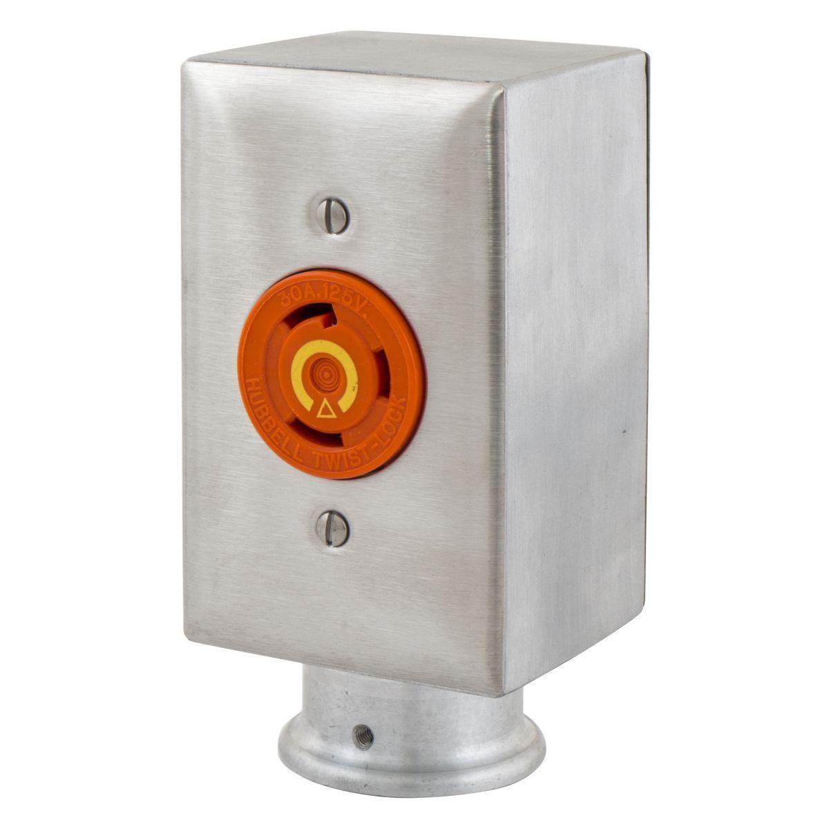 SA6685G HUBBELL PEDESTAL,ALU,GROUNDED,2-G, W/ 3/4" HUB