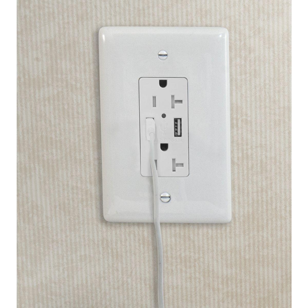 USB20A5W HUBBELL RCPT DUP 20A 125V 5A 5V USB PORT A WH..ZZZZ