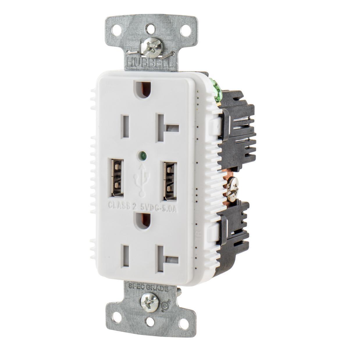 USB20A5W HUBBELL RCPT DUP 20A 125V 5A 5V USB PORT A WH..ZZZZ