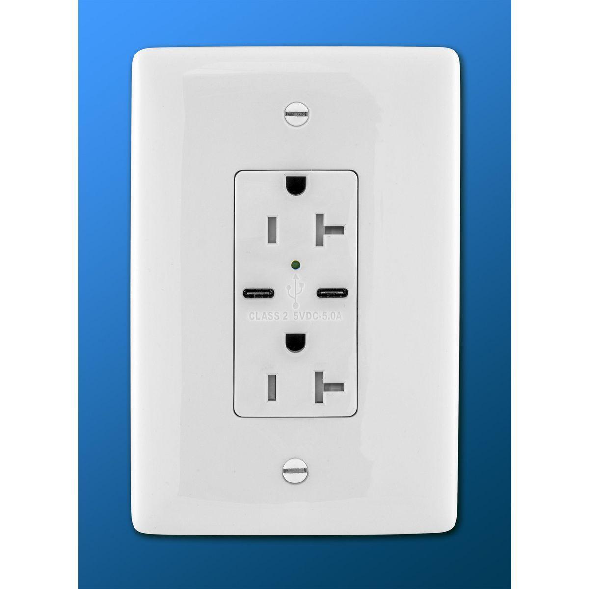 USB20C5W HUBBELL RCPT DUP 20A 125V 5A 5V USB PORT C WH ZZZZ