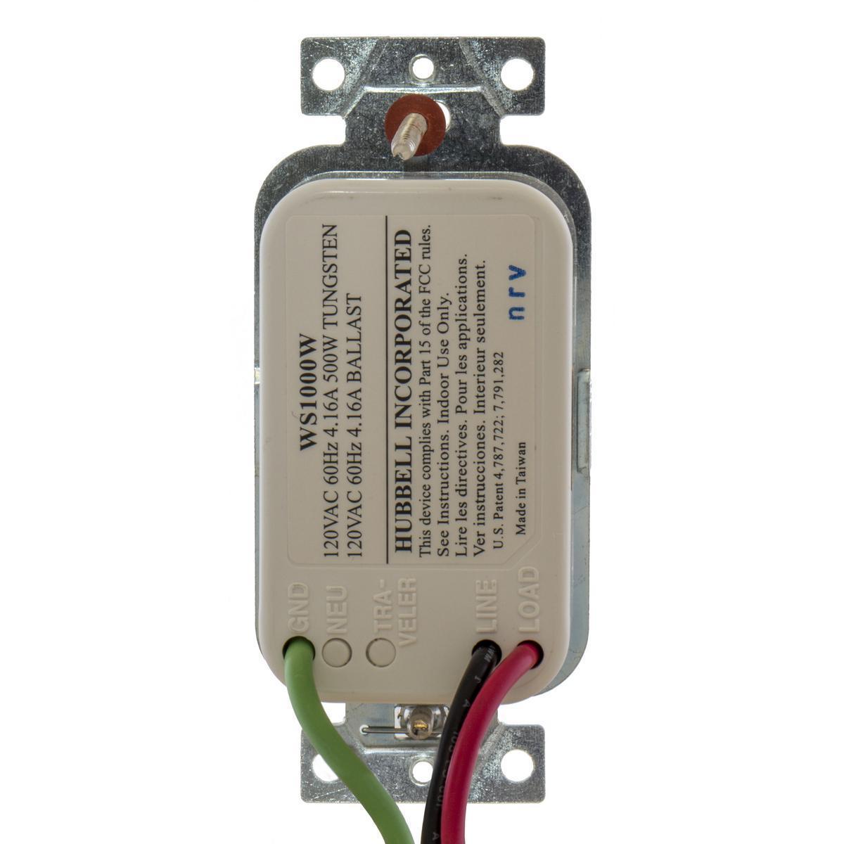 WS1000W HUBBELL OCC SENSOR,PIR,120V 500W,WH 78358525622
