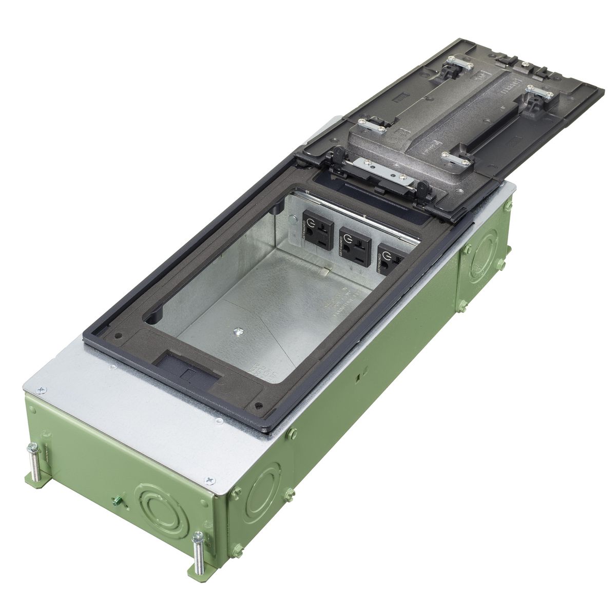 CFB2G30CRE HUBBELL RECESSED 2-GANG CONCRETE FLOORBOX WITH RECTANGULAR COVER