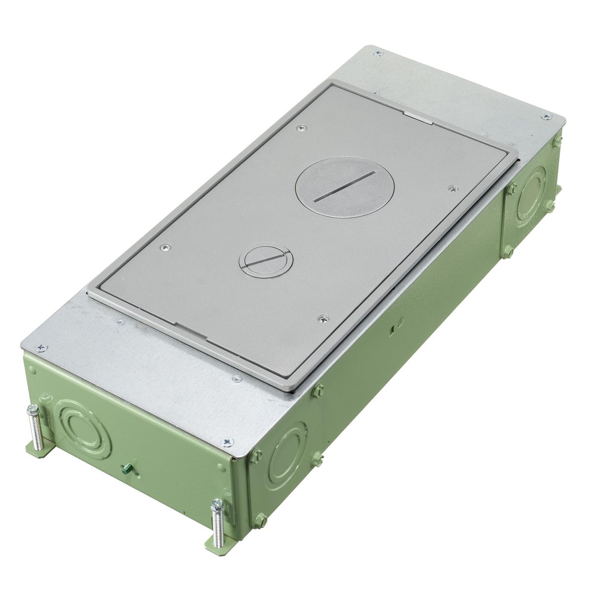 CFB2G30CRE HUBBELL RECESSED 2-GANG CONCRETE FLOORBOX WITH RECTANGULAR COVER