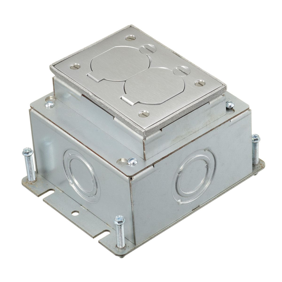 FB2431 HUBBELL RECT FLOORBOX, STAMP STEEL, DEEP, 1-G