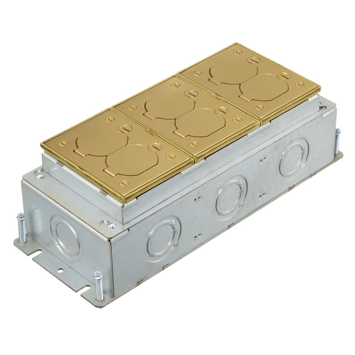 FB2433 HUBBELL RECT FLOORBOX, STAMP STEEL, DEEP, 3-G