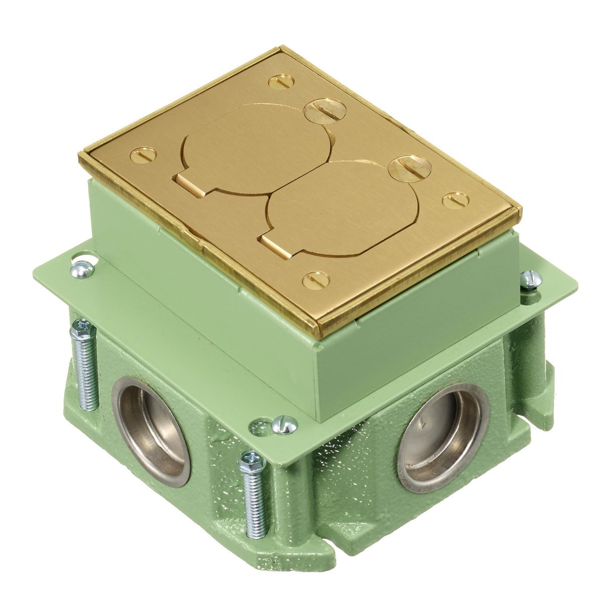 FB4133 HUBBELL RECT FLOORBOX, CAST IRON, DEEP, 1-G
