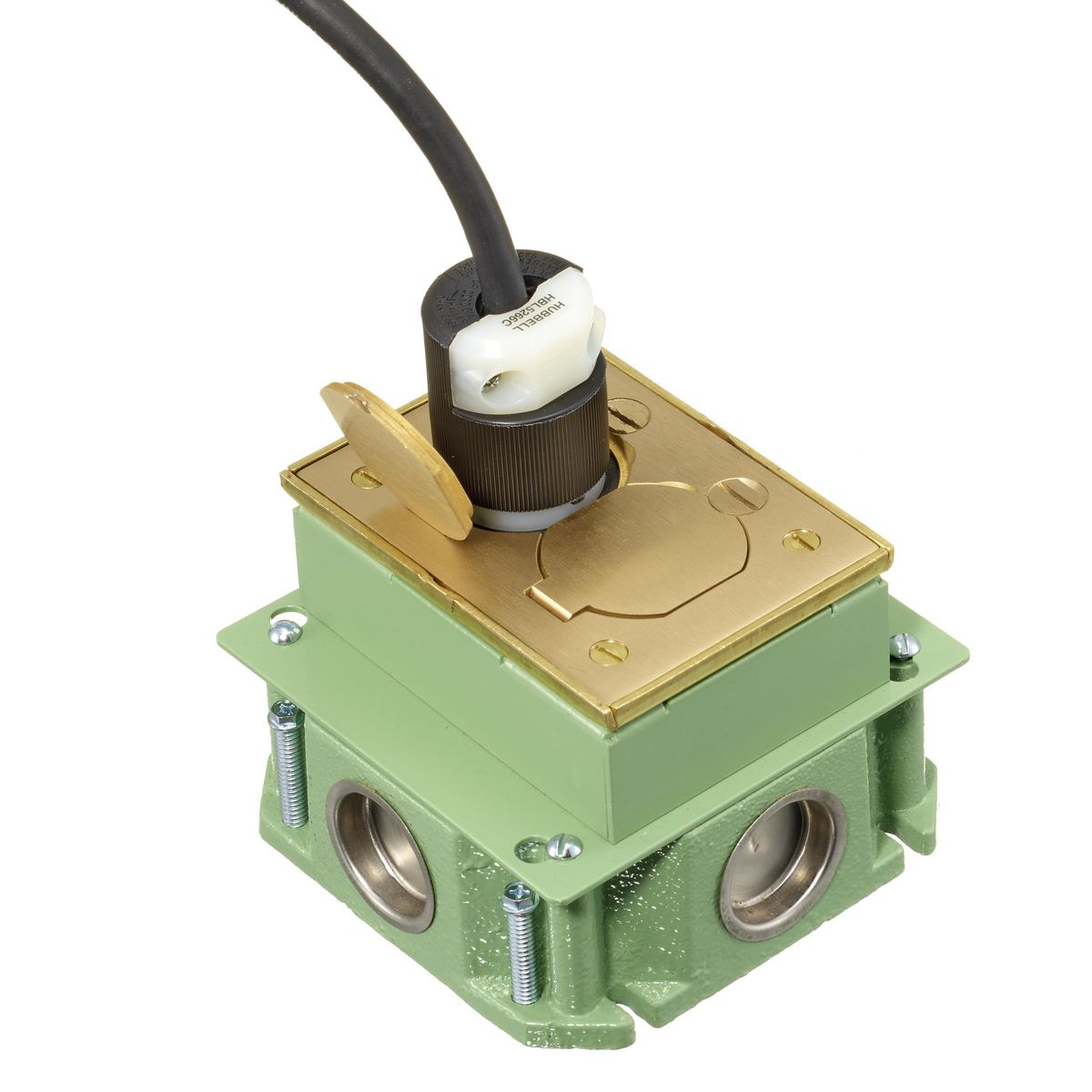 FB4133 HUBBELL RECT FLOORBOX, CAST IRON, DEEP, 1-G
