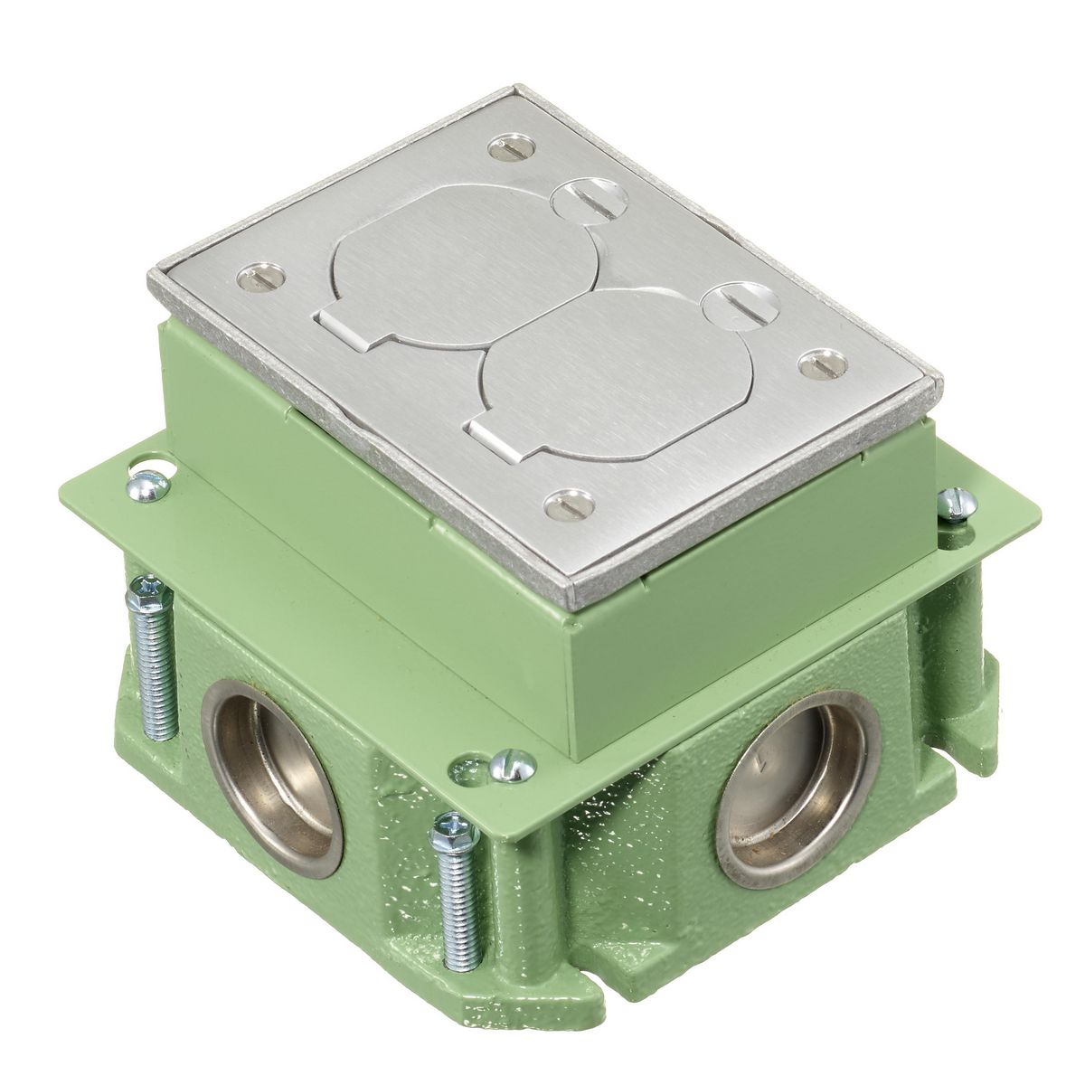FB4133 HUBBELL RECT FLOORBOX, CAST IRON, DEEP, 1-G