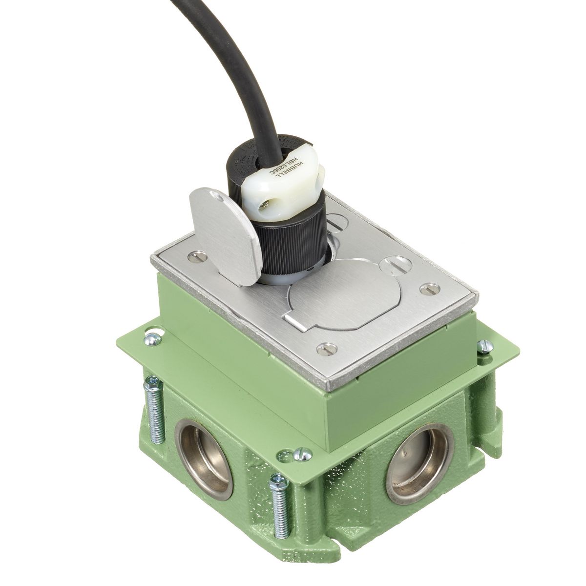 FB4133 HUBBELL RECT FLOORBOX, CAST IRON, DEEP, 1-G