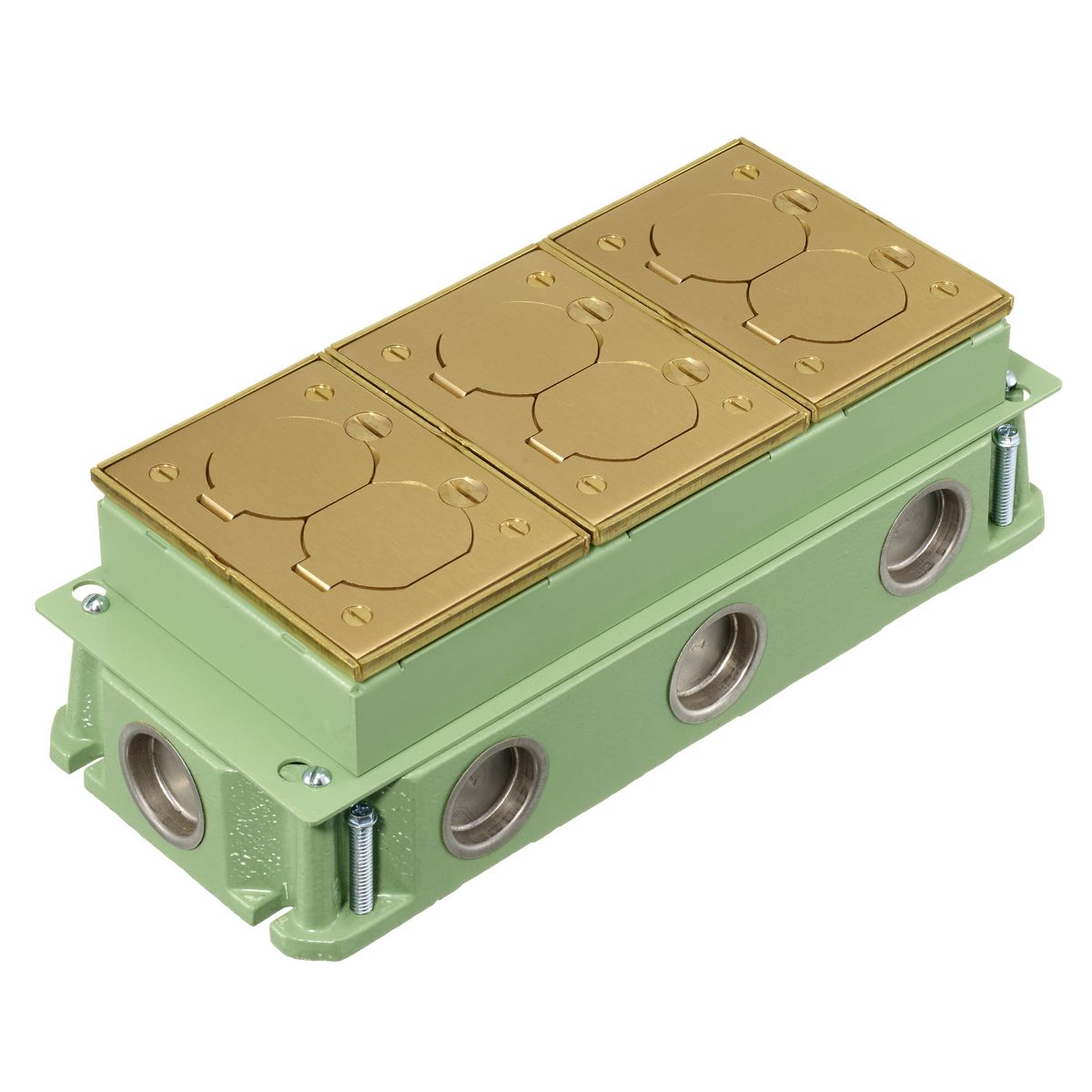 FB4333 HUBBELL RECT FLOORBOX, CAST IRON, DEEP, 3-G
