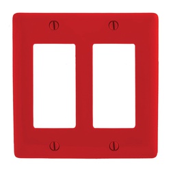 NPJ262R HUBBELL WALLPLATE, M-SIZE 2G, 2) RECT, RD