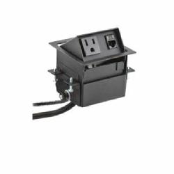 WSBA11BK HUBBELL WRK SURFC BOX, FLIP MINI 1PWR 1DATA BLK 78358531511
