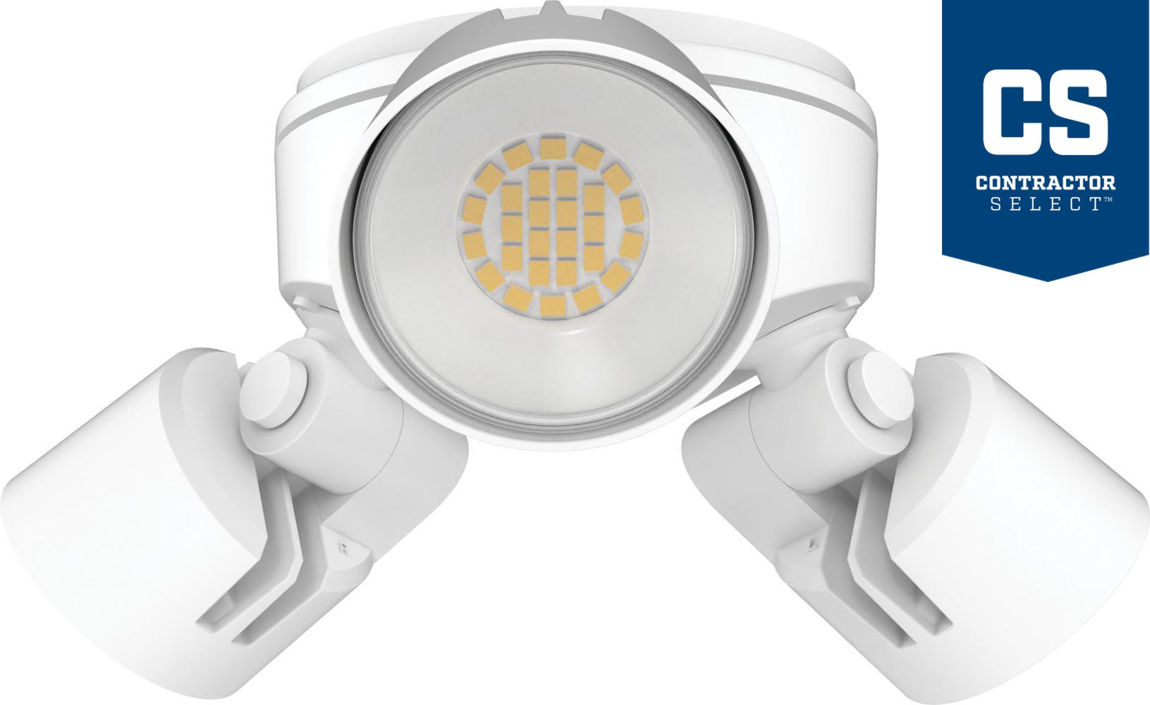 HGXLED3RHALOSWW2120PEWHM2 LITHONIA LED RESIDENTIAL SECURITY FLOODLIGHTS,LED,3 ROUND HEADS,ADJUSTABLE LIGHT OUTPUT,30K/40K/50K,120V,PHOTOCELL, BUTTONTYPE,WHITE,MASTER PACK OF 2 (CI# 271FJ0)..