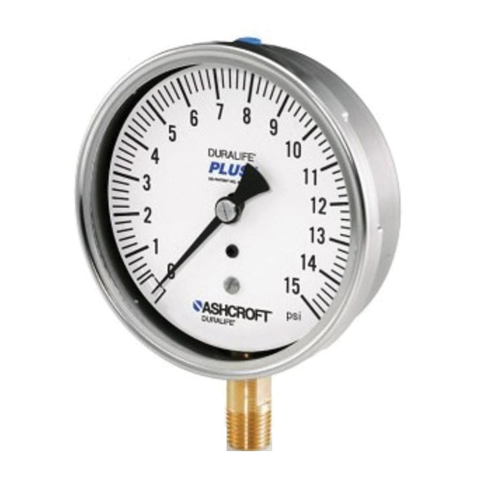 25 1009AW 02L 15# ASHCROFT SS CASE PRESSURE GAUGE 2.5 DIAL, 1/4 NPT LOWER CONN
