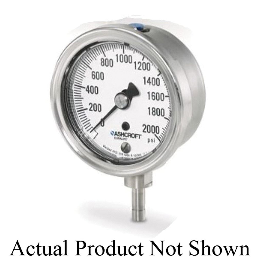 25 1009SW 02B 60# ASHCROFT SS PRESSURE GAUGE 2.5 DIAL, 1/4 NPT BACK CONN