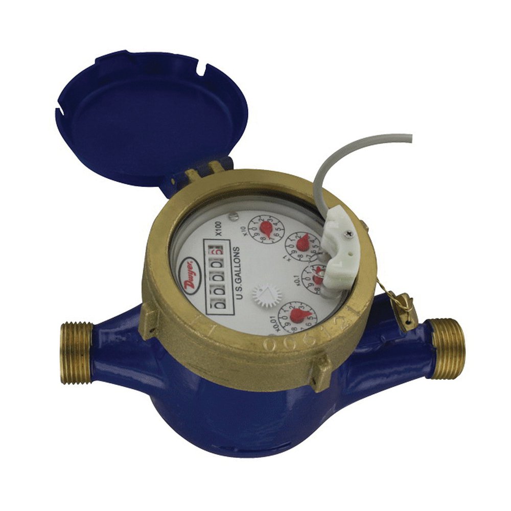 WMT2-A-C-04-100 DWYER MULTI-JET WATER METER, BRASS GPM, 100 GAL/PULSE