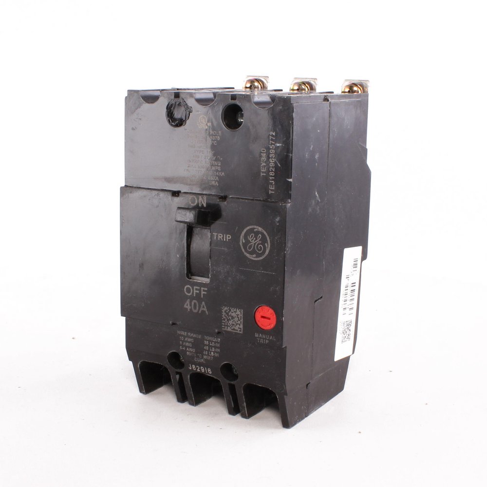 TEY340 GE 3P 480V 40A BREAKER..