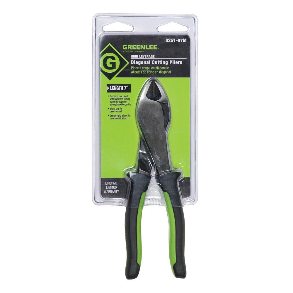 0251-07M GREENLEE PLIERS,DIAGONAL 7" MOLDED 78331054738