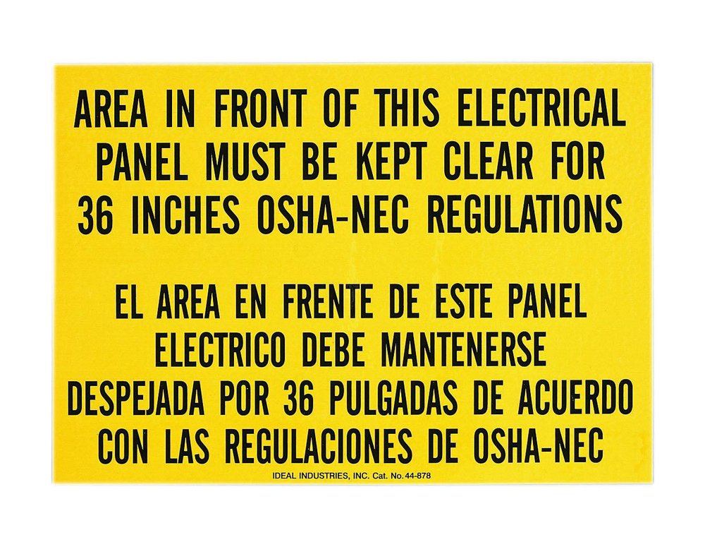 44-878 IDL SIGN-OSHA 36 IN CLEAR