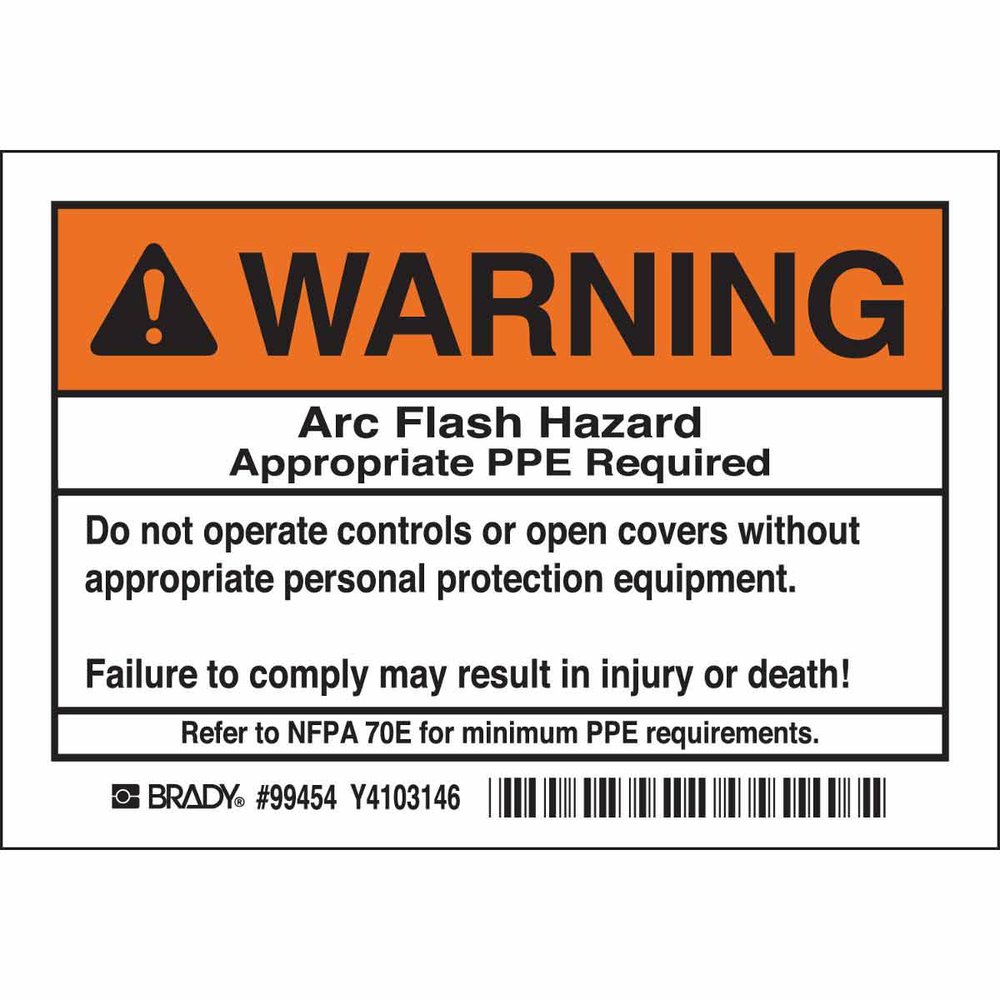 99454 BDY 3.5X5 5PK ARC FLASH LBL