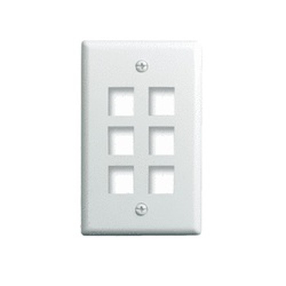 WP3406-WH P&S 1G WALL PLATE 6-PORT