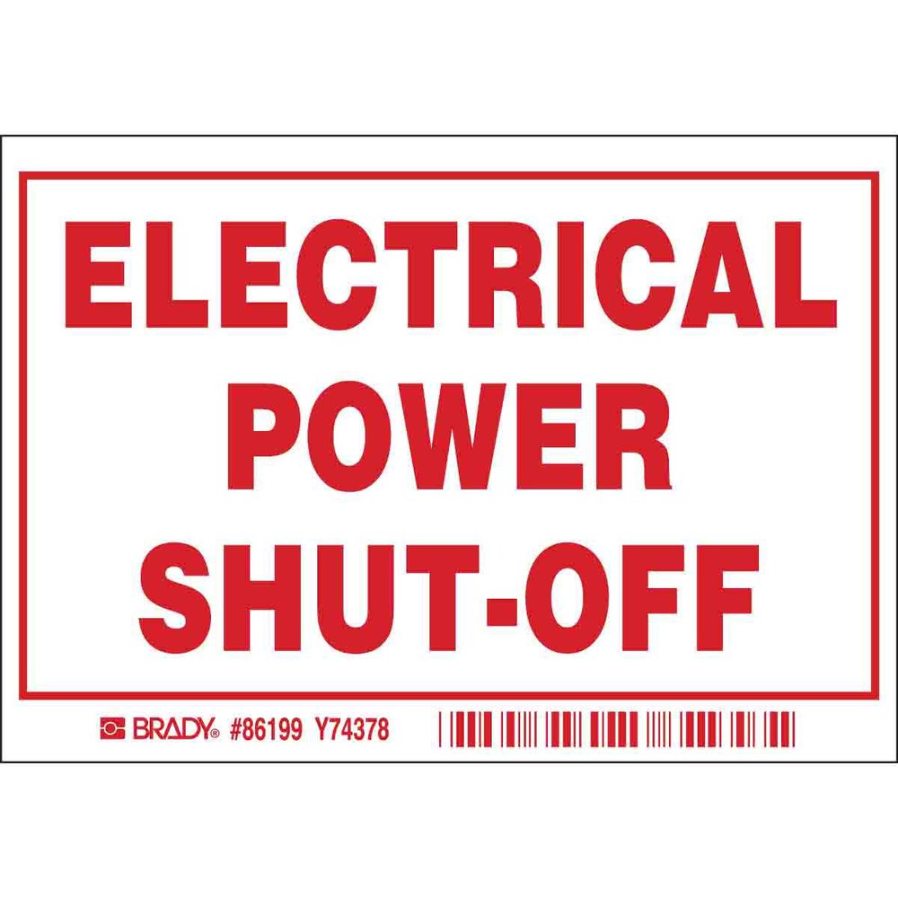 86199 ELEC PWTSHT/O EQUIP LBL BRADY