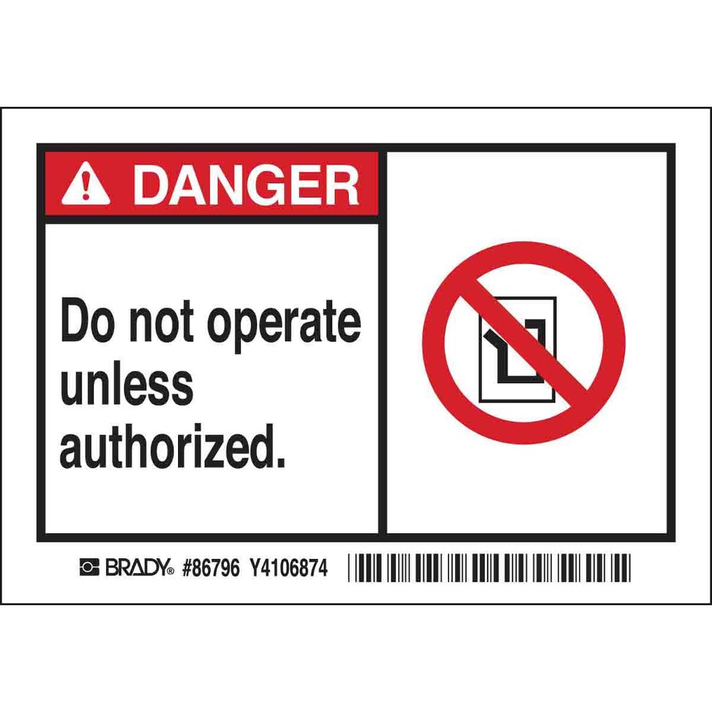86796 BRADY EQUIPMENT/OEM LABELS