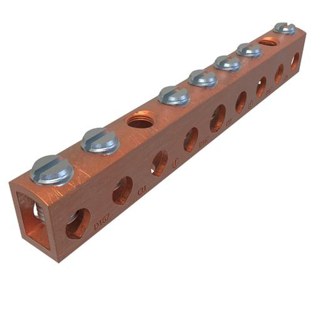 D167-6 ILS 6TAP COPPER GROUND BAR