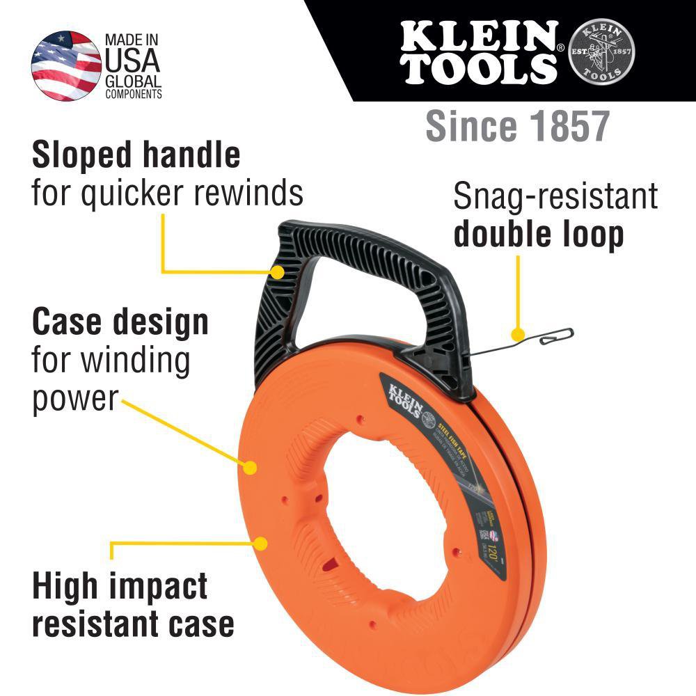 56333 KLEIN 120 STEEL FISH TAPE