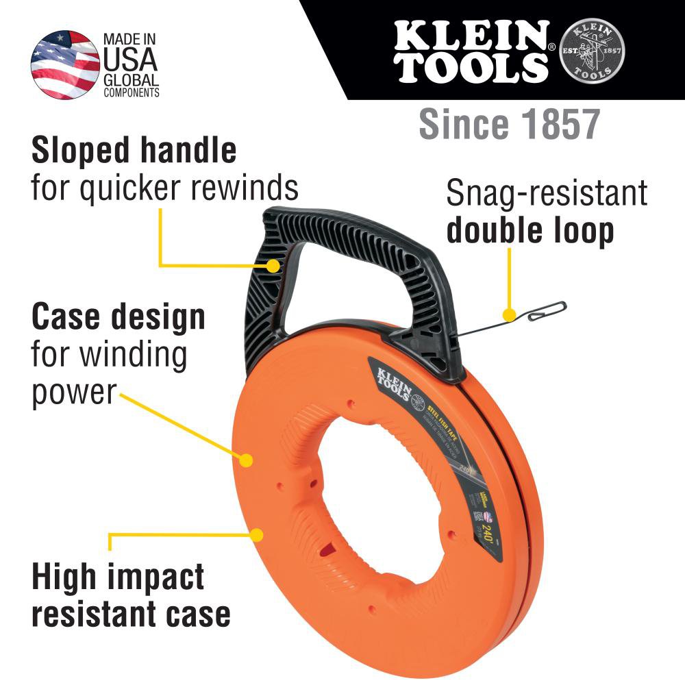 56334 KLEIN 240 STEEL FISH TAPE