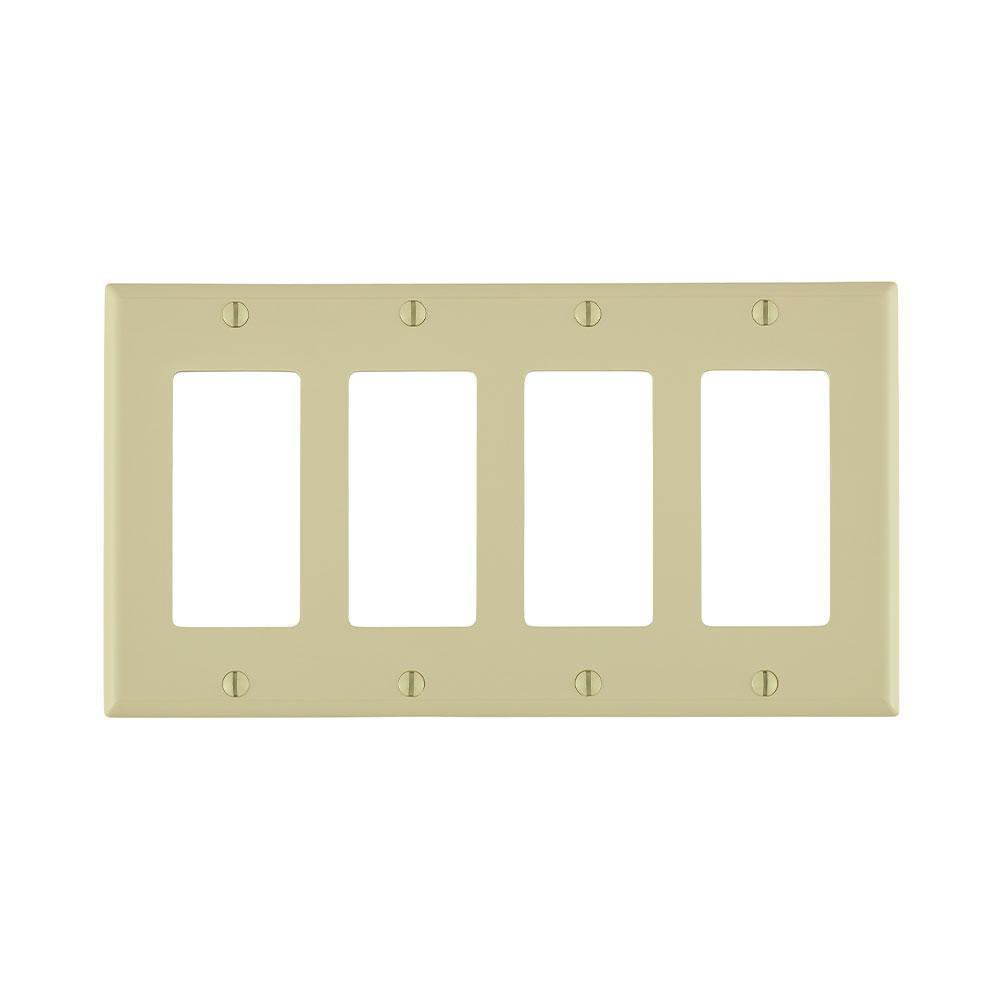 80412NI LEV DECORA PLT 4GANG IVORY