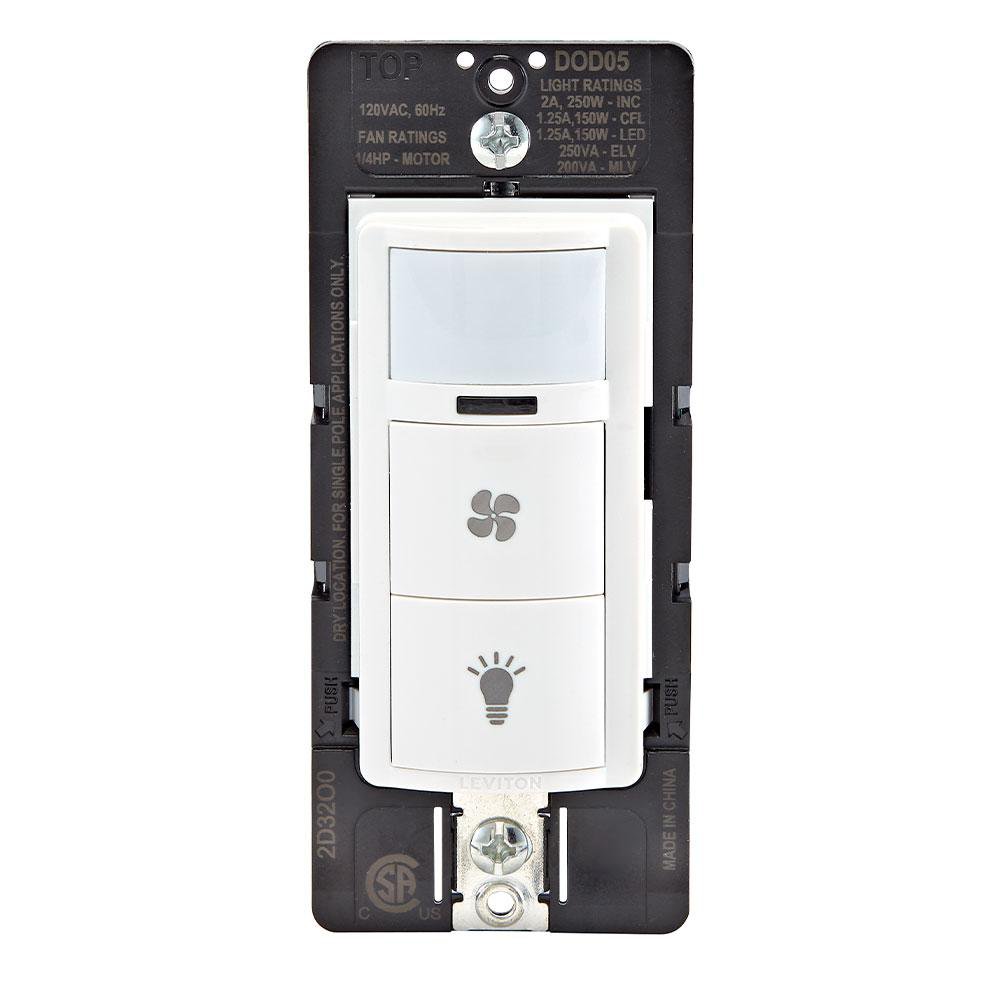 DOD05-1LW LEVITON WH OCC FAN/LIGHT