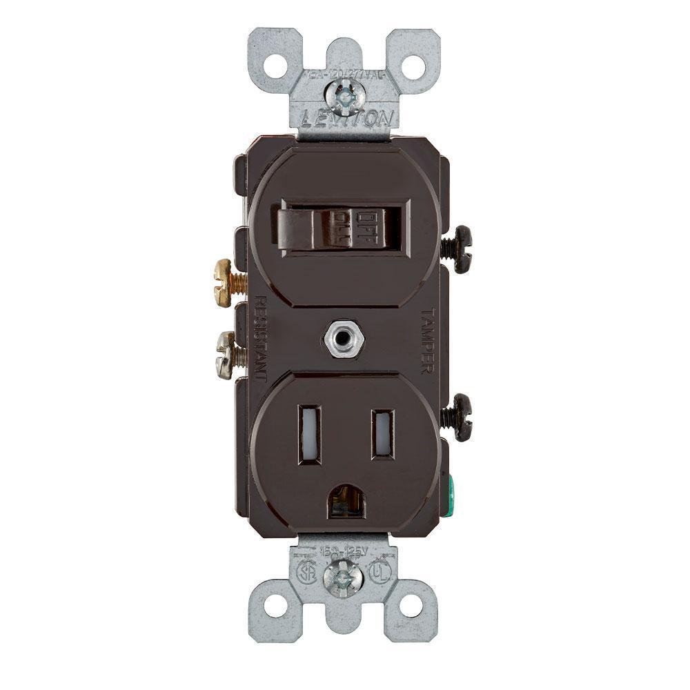 T5225 LEVITON 15A TR SWITCH/RCT COMBO BROWN 07847737858
