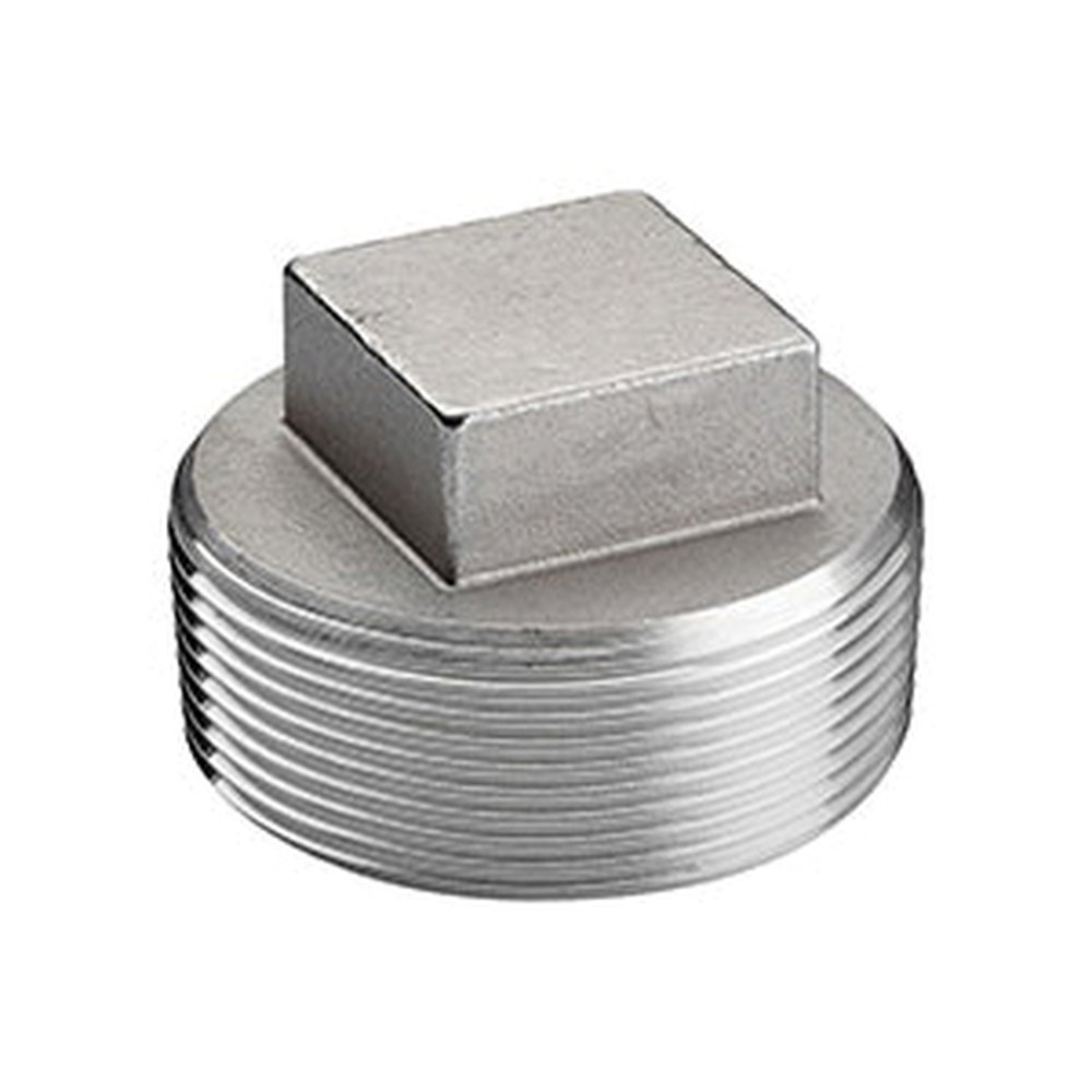 (I) 4 T316 SS SQ HEAD CORED THD PLUG