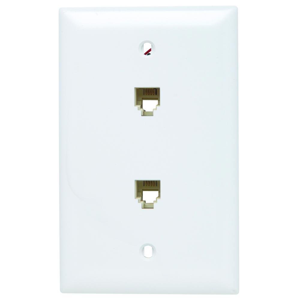 TPTE2W P&S WHITE 1G PLT W/2-MODULAR