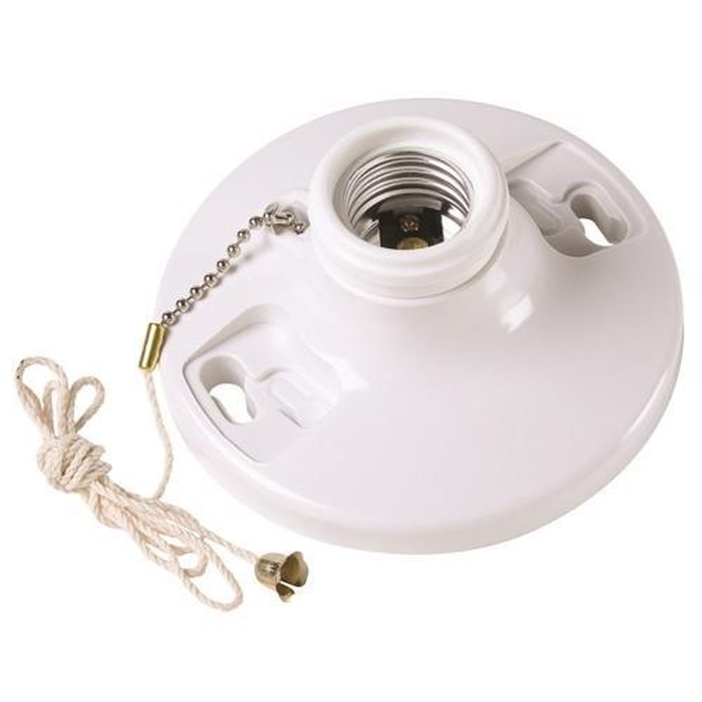 280-WH 250W PULLCHAIN LMPHOLDER P&S