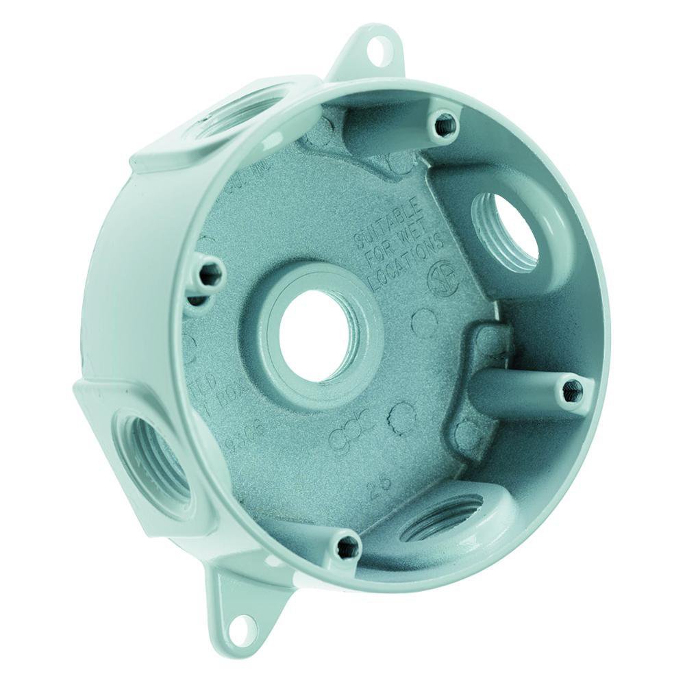 WPRB25W P&S WP BOX ROUND 5 HOLE